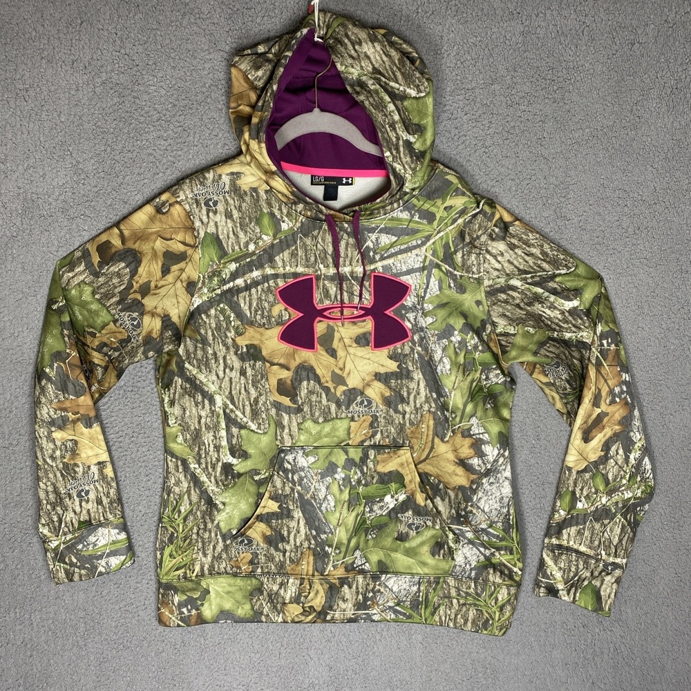 Under Armour Hoodie Sweatshirt Womens Large Mossy Oak Treestand Camo Hunting